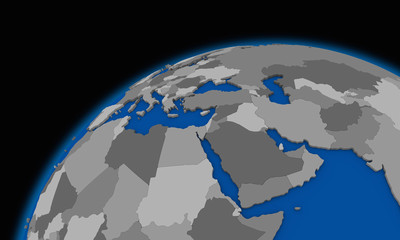 middle east region on planet Earth political map