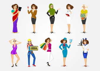 set of 10 professions