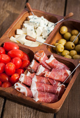 Delicious appetizers on plate