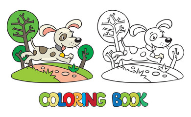 Fototapeta premium Coloring book of little dog or puppy
