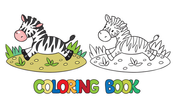 Coloring book of little zebra