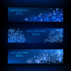 Naklejka na ściany i meble Set of Horizontal New Year Banners. 2016