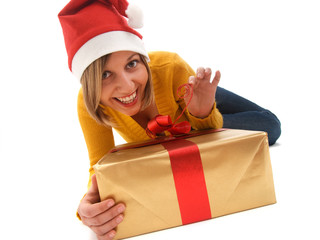 Opening christmas present