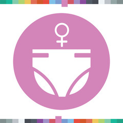 Diapers for girls icon.