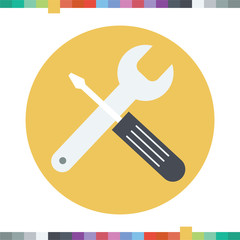 Screw driver and wrench icon.