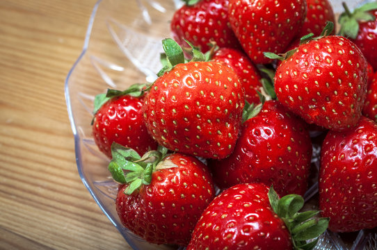 Macro image of strawberries