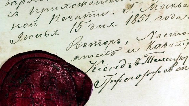 Antique letter with official heraldic stamp