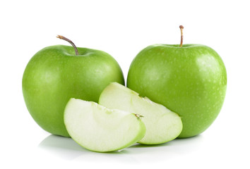 green apple on white background