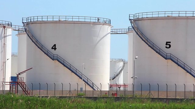 Oil storage tanks in Antalya, Turkey