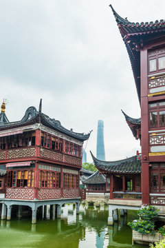 Commercial Building surround the Yu Garden in the centre of the Shanghai old town