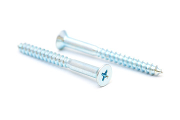 Two screws isolated on white background