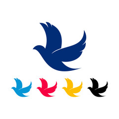 Naklejka premium Flying Dove Logo Icon