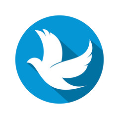 Circle Flat Style Dove Logo Icon