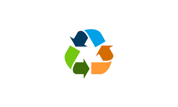 recycle colorful vector icon logo design concept