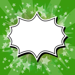 Blank comic book bubble on abstract background.