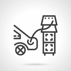 Car refilling black line vector icon