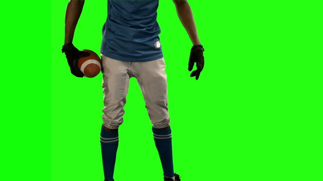 American football player looking down