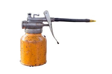 old metal oil can
