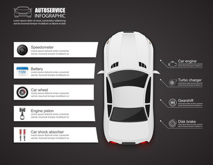 Car auto service infographics design.vector