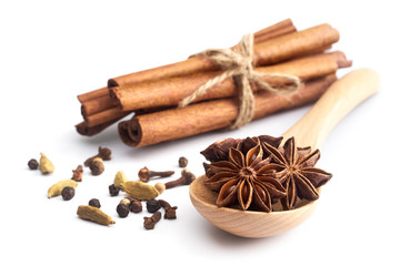 Spices On White Background