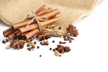 Spices On White Background