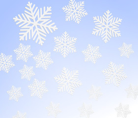 Fototapeta na wymiar Winter snowflakes background. Vector 