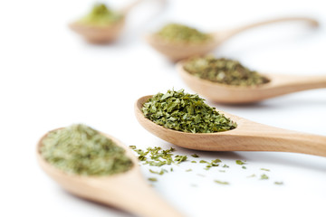 Herbs on Wooden Spoons