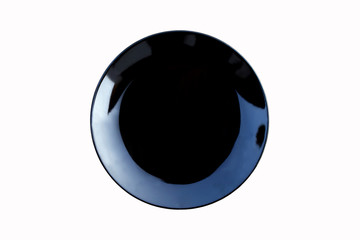 black plate on isolate white background