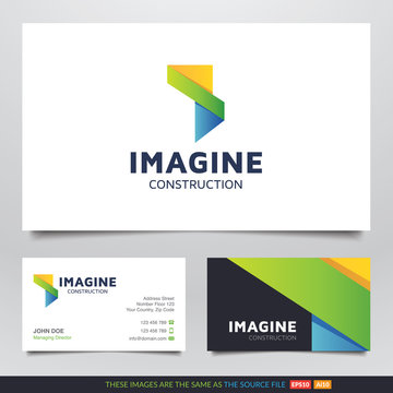 Abstract Building Architecture Logo and Business Card Design