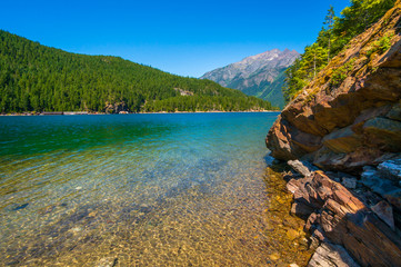 Obraz premium Beautiful Ross Lake, North Cascades national park, WA