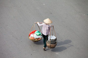 Hanoi, Vietnam, September 30, 2015: Life in Vietnam- Hanoi,Vietnam Street vendors in Hanoi's Old Quarter( Pho Co Hanoi)