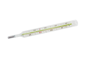 Medical thermometer on a light background