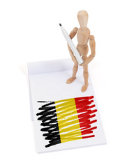 Wooden mannequin made a drawing - Belgium