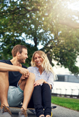 Naklejka premium Couple fooling around