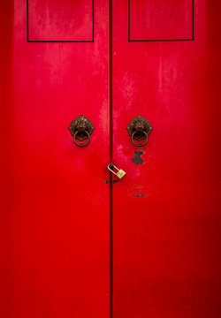 Ancient Chinese Red Door Knocker