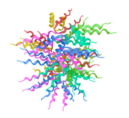 Fototapeta na wymiar Protein 3D model isolated on white