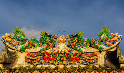 Chinese dragon with blue sky