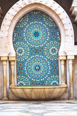 fountain in morocco africa old antique construction    palace