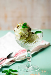 ice cream with mint and chocolate