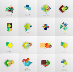 Set of abstract geometric infographic banner templates