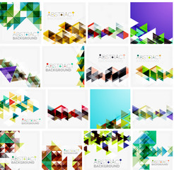 Set of triangle geometric abstract backgrounds. Universal