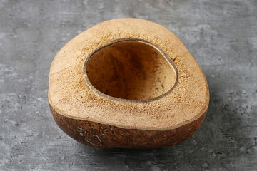 Gourd bowl on gray stone