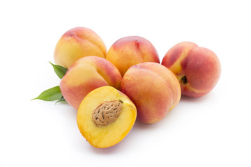 Peach on the white isolatd background.