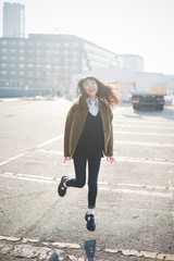 Fototapeta premium young beautiful asian hipster woman