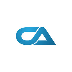 CA company linked letter logo blue - obrazy, fototapety, plakaty
