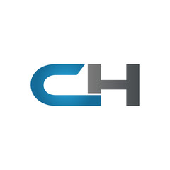 CH company linked letter logo blue
