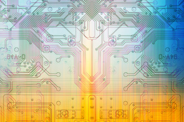 Microelectronics, white background chips concept