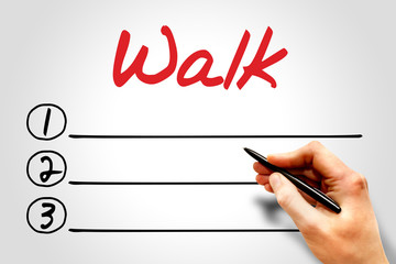 Walk blank list, fitness, sport, health concept
