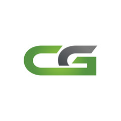 Fototapeta premium CG company linked letter logo green