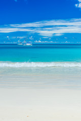 Paradise beach on tropical Island Praslin - Anse Lazio, Seychelles